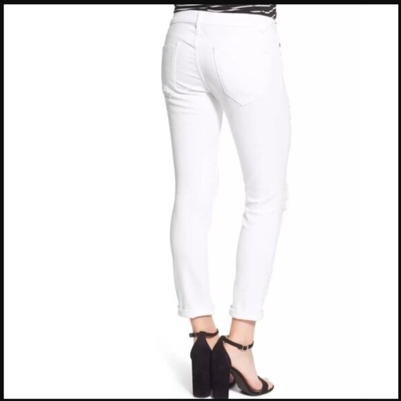 Vigoss Thompson Tomboy ripped jeans low rise hipster destroyed ankle crop torn - Picture 2 of 15